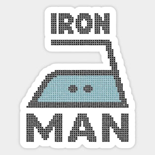 IRON MAN - Funny faux embroidery print Sticker